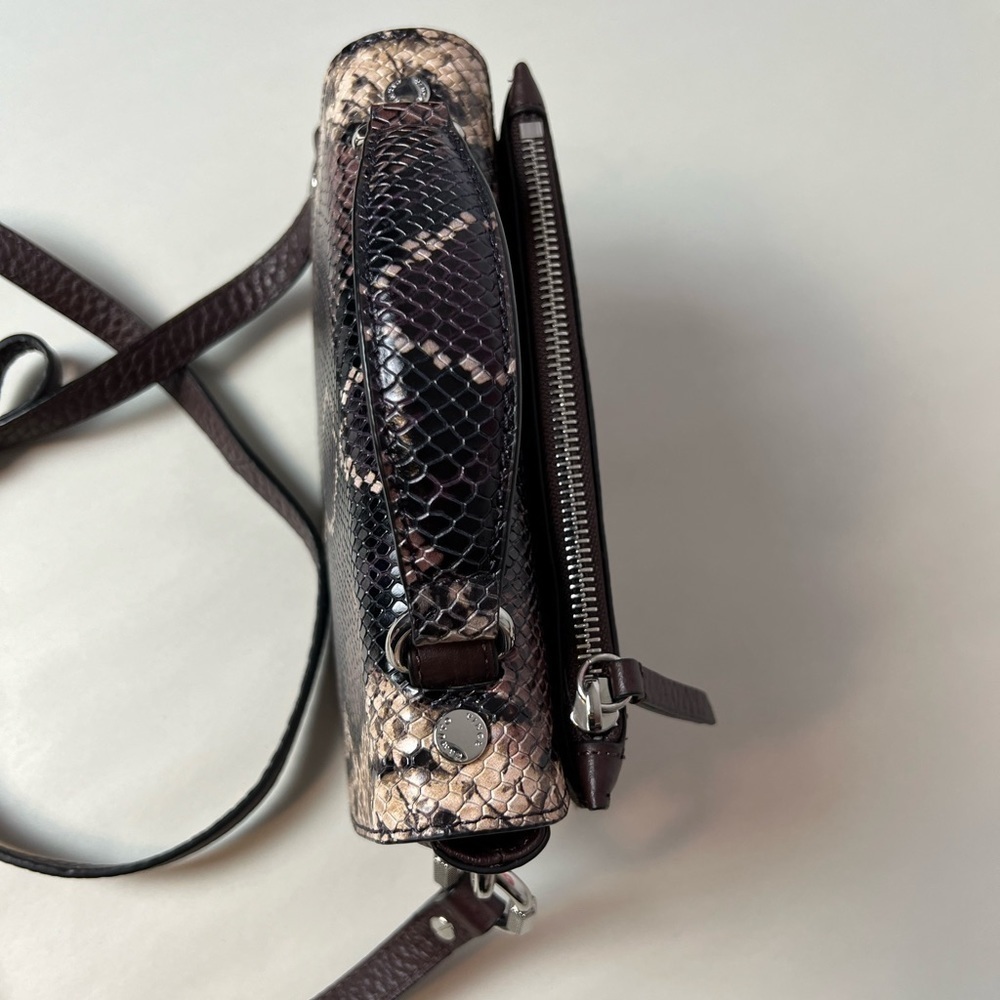 NWOT Vince Camuto Alexi Brown Leather Snake Crossbody - Picture 9 of 15